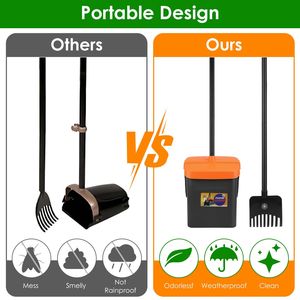 Kit Raccogli Escrementi con Contenitore Girevole, Strumento Robusto per la Raccolta delle Feci del Cane, Manico Extra Lungo da 35 Pollici, 35 Sacchetti per lo Smaltimento dei Rifiuti degli Animali Domestici - Product Image 5