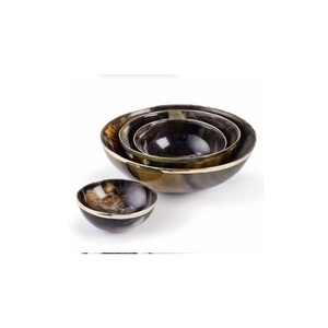 Bol de service en corne de buffle fait main, plat rond poli, écologique, décoratif pour la maison et la table de mariage - Product Image 5