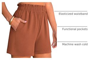 Women's Spandex/Polyester Floral Lounge Shorts High <b>Waist</b> <b>Elastic</b> Drawstring Casual Summer Beach Soft Breathable Knit Athletic - Product Image 6