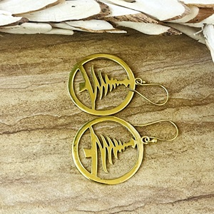 Pendientes Boho de Diseño Primum Look, con Forma de Árbol de Pino, de Latón, Chapados en Oro de 18k, Estilo Geométrico Natural para Mujer [Venta al por Mayor] - Product Image 4