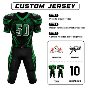 Maillot de football américain personnalisé pour homme adulte, impression par sublimation, polyester anti-humidité, col en V, manches courtes, numéro d'équipe 50 - Product Image 1