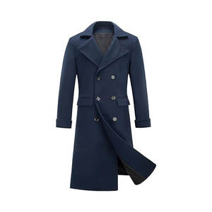 Manteau long en laine sophistiqué pour homme, chaud et luxueux, style gentleman, en vente - Product Image 1