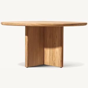 <b>Round</b> Solid Teak Wood Dining <b>Table</b> Modern Design Weather Resistant Durable & Strong for Hotel Outdoor Use - Product Image 1