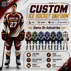  Custom Low MOQ Direct Manufacturer Full Print Jersey and Pants Sets Premium Quality Breathable Mesh Fabric Ice Hockey Uniform - Product Image 3