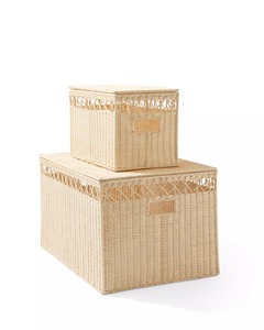 Cesta de Almacenamiento con Tapa de Mimbre Moderna y Ecológica Farley para Uso Multiusos - Product Image 4