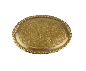 Bandeja Ovalada de Latón Hecha a Mano al por Mayor, Diseño Vintage, Arte Islámico, Plato Decorativo de Metal para Servir con Caligrafía Árabe - Product Image 6