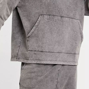 Ensemble de survêtement décontracté pour homme, tendance, personnalisé, uni, délavé à l'acide, différents styles, sur mesure - Product Image 6