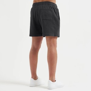 Shorts de sport pour hommes, personnalisés avec logo brodé, cordon de serrage, respirants, séchage rapide, en molleton de coton épais, couleur unie, coupe oversize, poids lourd - Product Image 4