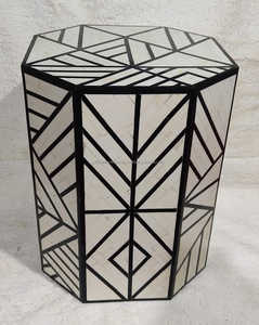 Taburete de resina de diseño moderno hecho a mano muy recomendado para el hogar, oficina, sala de estar y dormitorio, incrustaciones de hueso abstracto convertibles - Product Image 1