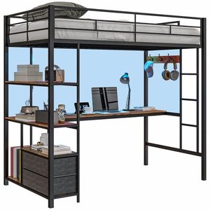 Letto a Soppalco Moderno Singolo in Acciaio Resistente Pieghevole con Funzionalità di Stoccaggio per Hotel, Scuole, Dormitori, Camere da Letto e Ospedali - Product Image 2