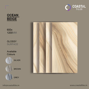 OCEAN BEIGE 60X120CM SUPERFICIE BRILLANTE DISPONIBLE EN LOS COLORES BEIGE, GRIS, PLATEADO, MARRÓN, ACABADO CON Efecto MÁRMOL AL MEJOR PRECIO Y CALIDAD - Product Image 1