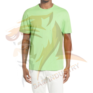 T-shirts pour hommes en coton 100% tricoté, imprimé uni, à séchage rapide, manches courtes, nouvelle collection. - Product Image 6