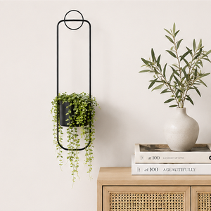 Jardinière suspendue en métal moderne de style mid-century, pot de fleurs mural minimaliste en fer thermolaqué pour la décoration intérieure, meilleur prix - Product Image 4