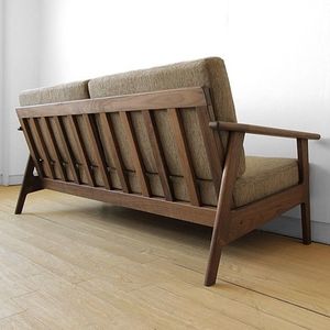Canapé intemporel en teck de style mid-century avec accoudoirs angulaires distinctifs, sièges rembourrés haut de gamme - Product Image 2
