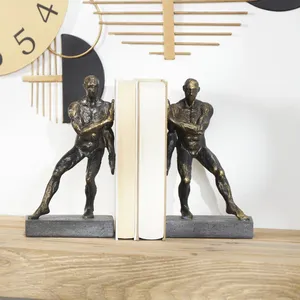 Aluminum Vertical Silver Plated Figurative Sculpture Bookends Set of 2 Contemporary Artistic Tabletop <b>Decor</b> for Living Room - Product Image 1