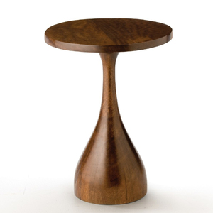 Eco Friendly Modern Round Wooden Coffee <b>Table</b> With Ribbed Base <b>Nesting</b> Design For Living Room Furniture - Product Image 2