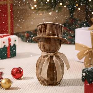 Adornos Navideños de Mimbre Blanco con Forma de Muñeco de Nieve, Decoración Navideña Hecha a Mano de Primera Calidad, Decoración Más Vendida - Product Image 2