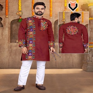 Direct inde superbe qualité indien hommes droite Kurta pyjama à la mode vêtements ethniques pour mariages indien pakistanais - Product Image 3