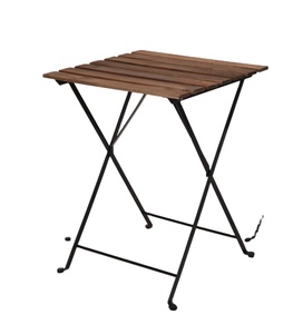 Muebles de exterior Bistro Set Mesa y sillas Set Marco de acero Precio barato Balcón madera de acacia - Product Image 1