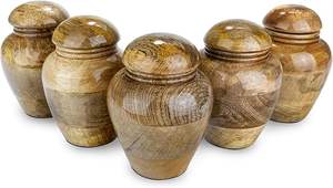 Urna de madera hecha a mano para cenizas, jarrón conmemorativo para cremación, recipiente de recuerdo, juego de 5 - Product Image 6