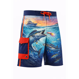 Shorts de sport décontractés pour hommes, personnalisés, haute qualité, les plus vendus, extensibles dans les 4 sens, pour la pêche et le surf, avec taille élastique unie - Product Image 2