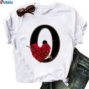 Nueva Camiseta de Verano para Parejas, Unisex, con Estampado del Alfabeto Inglés, Transpirable, con Letras y un Estilo Dulce y Encantador, Talla Grande para Mujer - Product Image 3