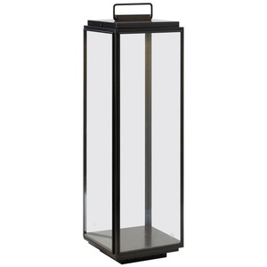 Lanternes noires au design traditionnel et moderne avec panneaux en verre transparent, porte-bougie écologique pour la décoration d'entrée de maison - Product Image 2