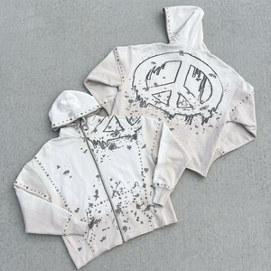 OEM Hochwertige Streetwear-Trainingsanzüge für Herren im Punk-Stil mit Farbspritzern, vollständig mit Strass besetzt, im Sunfade-Look - Product Image 6