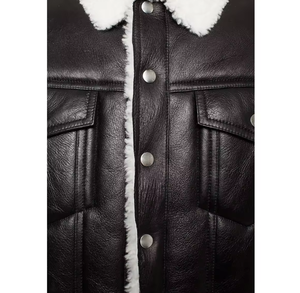 Veste de moto décontractée en cuir PU pour homme, col roulé, doublure en polyester, vêtements d'hiver pour moto, couleur unie, fermeture éclair - Product Image 6