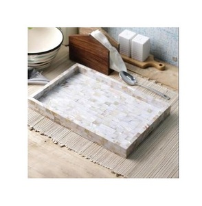 ถาดหวายตกแต่งหรูหราประดับมุก ถาดโมเสคหวายมุก งานฝีมือสำหรับเสิร์ฟ - Product Image 3