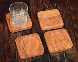 Posavasos de Madera Resistente, Posavasos de Madera Maciza Finamente Pulidos - Product Image 3