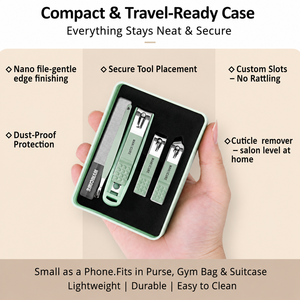 Kit de ciseaux à ongles droits portables en acier inoxydable, ensemble de 5 coupe-ongles avec étui pour la maison, le bureau, les voyages et le nail art - Product Image 5