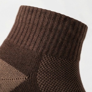 Brown Crew <b>Socks</b> Solid Knitted Breathable Polyester Cotton Spandex Workout Training <b>Socks</b> for Adults Autumn Season - Product Image 4