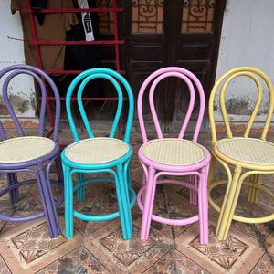 Silla Infantil de Ratán Colorida, Nueva Muestra, Silla para Fiestas Infantiles al Aire Libre - Product Image 1