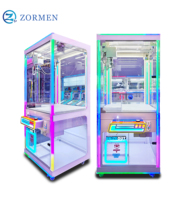 ZormenFast ROI Machine à griffes d'arcade lumineuse et colorée avec réglage de la probabilité de récompense en un clic, jeu de distribution de cadeaux multi-paiements