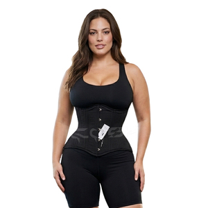 Wholesale Waist Slimming Wider <b>Hips</b> Heavy Duty Black Cotton Underbust Daily Wear Corset Steel Boned Waist Trainer Corset - Product Image 3