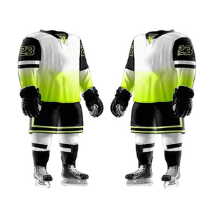 Maillot de hockey sur glace professionnel personnalisé pour homme, col lacé, broderie, 100 % polyester, séchage rapide, respirant, vente directe d'usine - Product Image 4
