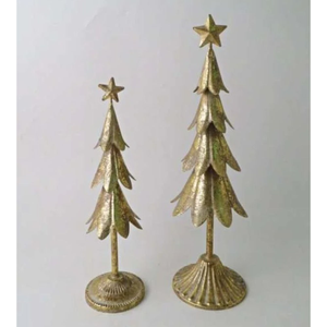 ของตกแต่งคริสต์มาสทำมือสุดหรู ต้นไม้โลหะสีทองพร้อมดาวประดับยอด ขายส่งของตกแต่งต้นคริสต์มาสในราคาดี - Product Image 1
