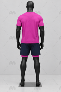 Bright <b>Pink</b> Soccer Team Jersey Set Polyester Training <b>Shirt</b> and Shorts Sports Uniform for Club Practice - Product Image 4