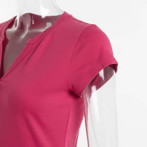 เสื้อยืดสไตล์ใหม่ประจำปี 2026 เสื้อยืดผู้หญิงแบบพื้นฐาน ใส่สบายๆ คอเฮนลีย์ ระบายอากาศได้ดี แขนสั้น เสื้อผู้หญิงสำหรับฤดูร้อน - Product Image 3