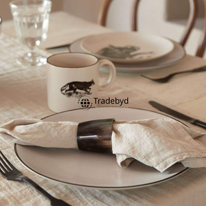 Anillos de Servilleta de Cuerno Estilo Rústico Ecológicos Premium, Hechos a Mano, Accesorios Naturales para Mesa de Comedor, para Regalos, Tradebyd - Product Image 1