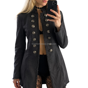 Abrigo gótico gris premium de estilo victoriano steampunk |   Edición Limitada Y2K: Colección Longline Tailored de Moda Alternativa de Alto Volumen - Product Image 1
