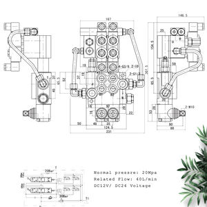 Vanne de commande directionnelle électro-hydraulique P40 manuelle hydraulique électronique pour tracteur 12V - Product Image 4