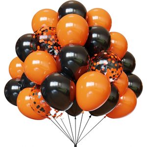 Set di Palloncini con Coriandoli Arancioni e Neri da 12 Pollici, 67 Pezzi per Celebrazioni e Decorazioni Festive per Halloween - Product Image 2