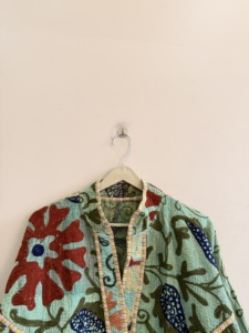 Boho Vintage <b>Kantha</b> Suzani <b>Jacket</b> Handmade Hippie Quilted Coat - Product Image 2