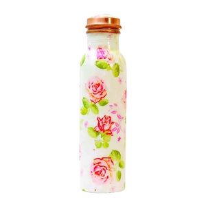 Enamel Flower Print Pure <b>Copper</b> <b>Water</b> <b>Bottles</b> Workout Exercise <b>Water</b> <b>Bottle</b> for Camping Gym Leak-Proof <b>Water</b> <b>Bottles</b> - Product Image 1