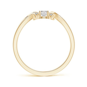 Bague de fiançailles en diamant de laboratoire rond certifié IGI avec bande torsadée en feuille pavée en or 10K 14K 18K ou en argent 925 935 - Product Image 3