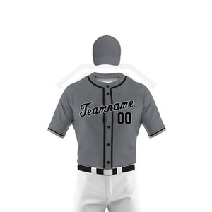 Men's Baseball Jersey Team name Gray White Pants Black <b>Socks</b> Moisture Wicking Short Sleeve Regular Fit All Seasons Apparel - Product Image 5