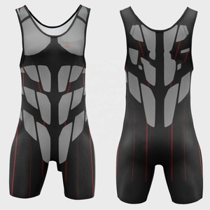 Uniforme de Lucha Libre Personalizado para Hombre, Sublimado, de Secado Rápido, Transpirable, de Una Pieza, 100% Poliéster, con Logotipo Frontal - Product Image 4