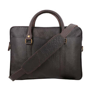 Full Grain Leather Messenger Briefcase for Men Luxury Vintage Laptop Office <b>Bag</b> with Shoulder Strap and Organizer Pockets - Product Image 2